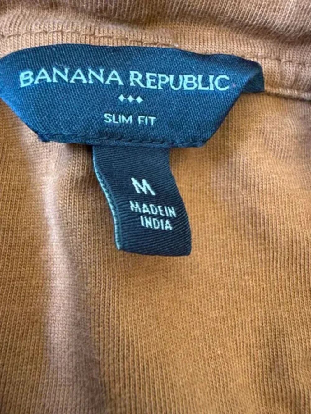 Banana Republic Men’s Medium Brown Slim Fit Short Sleeve Button-Up Shirt